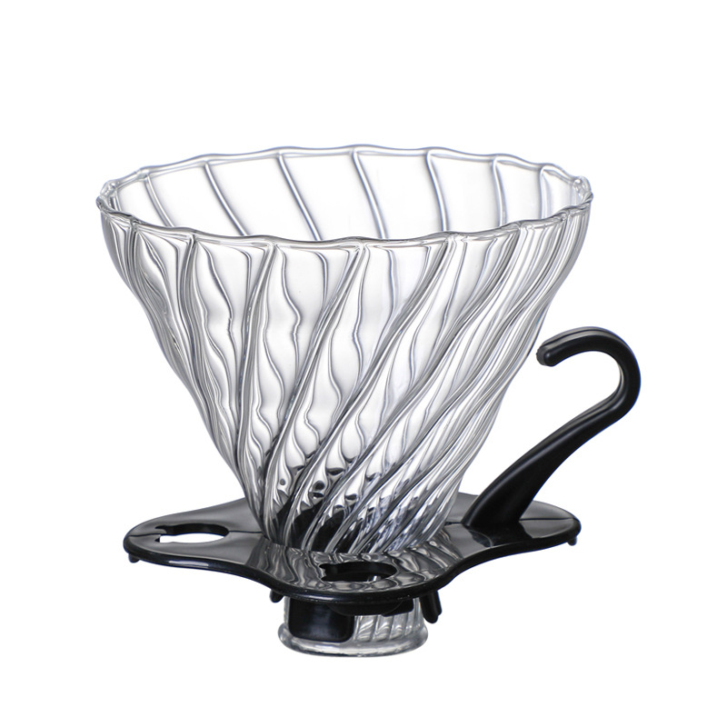 Cafetera de agua a mano, cafetera de nubes, cafetera de vidrio grueso, taza de cafetera V60, conjunto de cafetera de vidrio, filtro de café