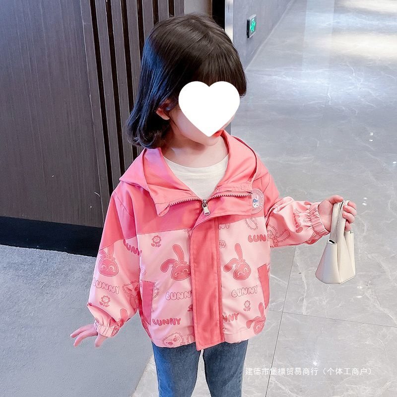 여아용 재킷 봄과 가을 2024년 신스타일 유행 아동용 가을 상의 여아용 토끼 가을 옷