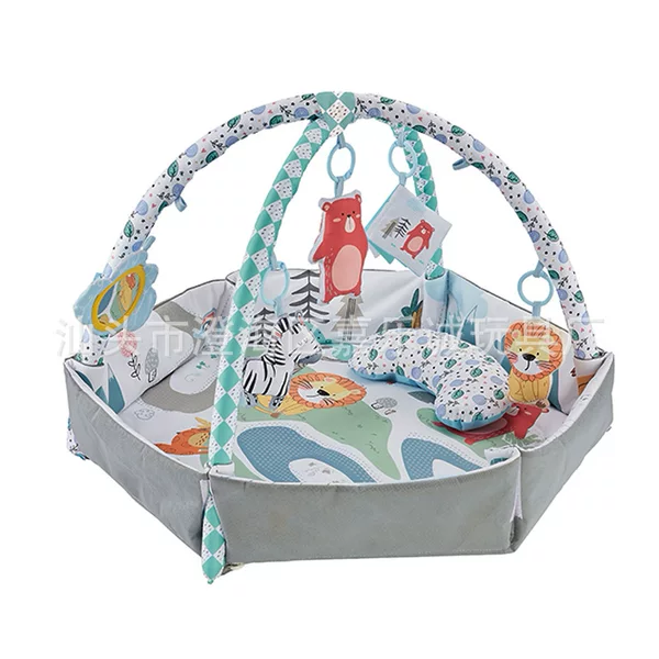 Toy Baby Hexagonal Play Crawling Mat Foldable Fitness Mat with Pillow Crawling Mat Foldable Play Mat