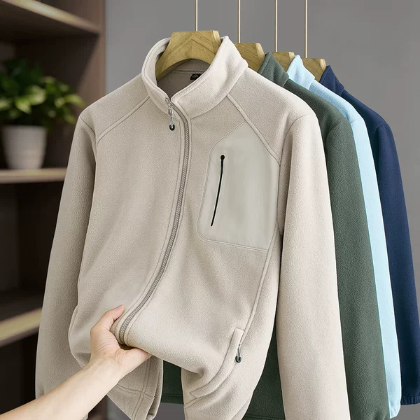 026 Autumn/Winter New Collection: Men's Loose-Fit, Casual, Warm, and Versatile Fleece Cardigan with a Round Neck