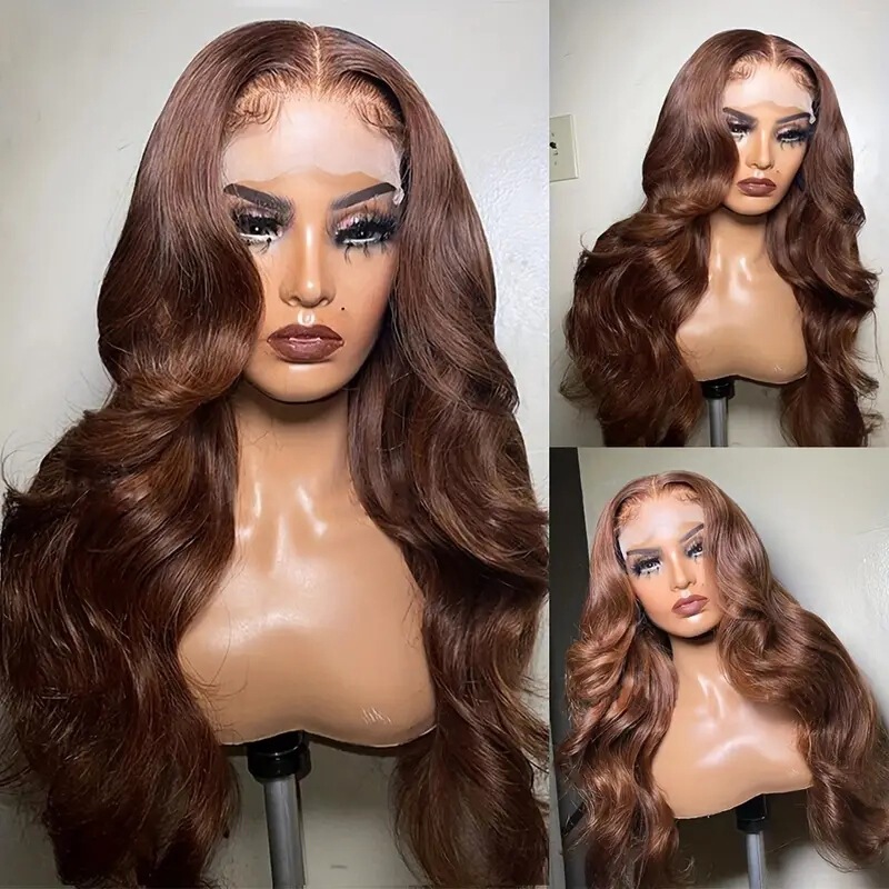 Foreign Trade Cross-Border European and American Fashion Brown Wig, African Hot-Selling Front Lace Large Wavy Long Curly Wig Foreign Trade Cross-Border European and American Fashion Brown Wig, African Hot-Selling Front Lace Large Wavy Long Curly Wig