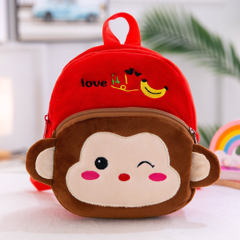 Bolso de felpa informal para bebés transfronterizos, monedero de año, reducción de la carga, mochila de comercio exterior de dibujos animados, mochila de ocio