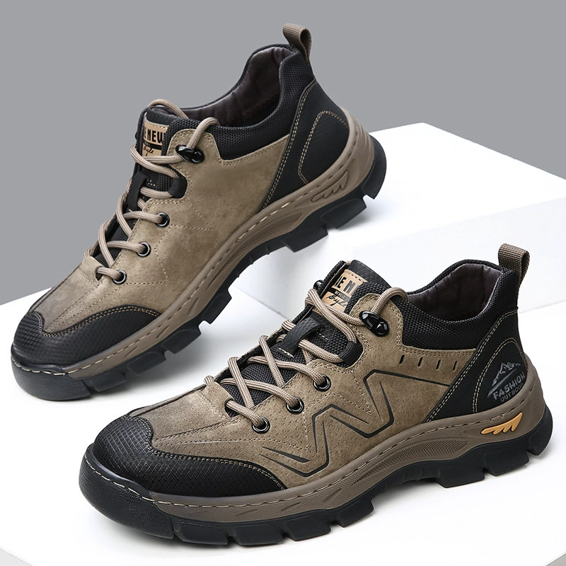 Трансграничная наружная обувь по страхованию труда Мужская кожаная обувь четыре сезона альпинистская кожаная обувь износостойкая и нескользкая обувь дикая повседневная мужская обувь
