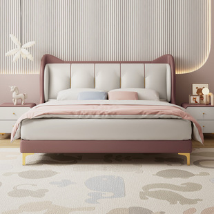 Children's Bed Girl Princess Bed Soft Bag Small Apartment Cat Student Bed Double Bed Princess Style Girl's Bed