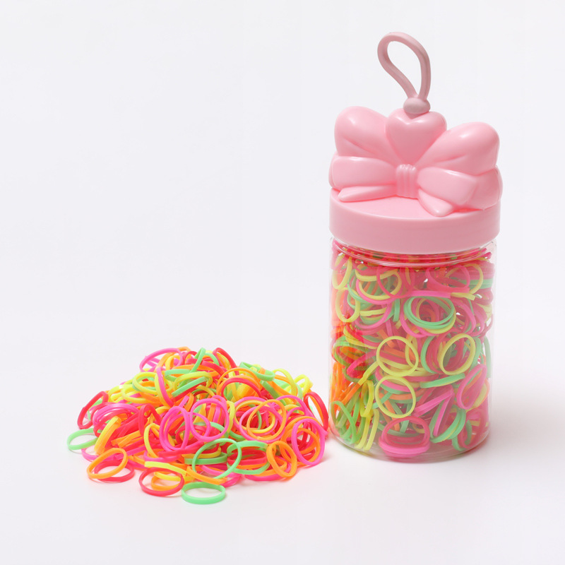 Gomas para el pelo infantiles en envase – negras, gruesas, no dañan el cabello