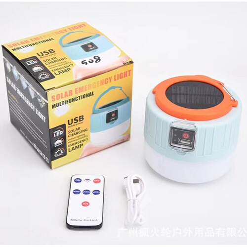 Outdoor remote control solar charging bulb light mobile waterproof emergency tent light night market street stall lighting