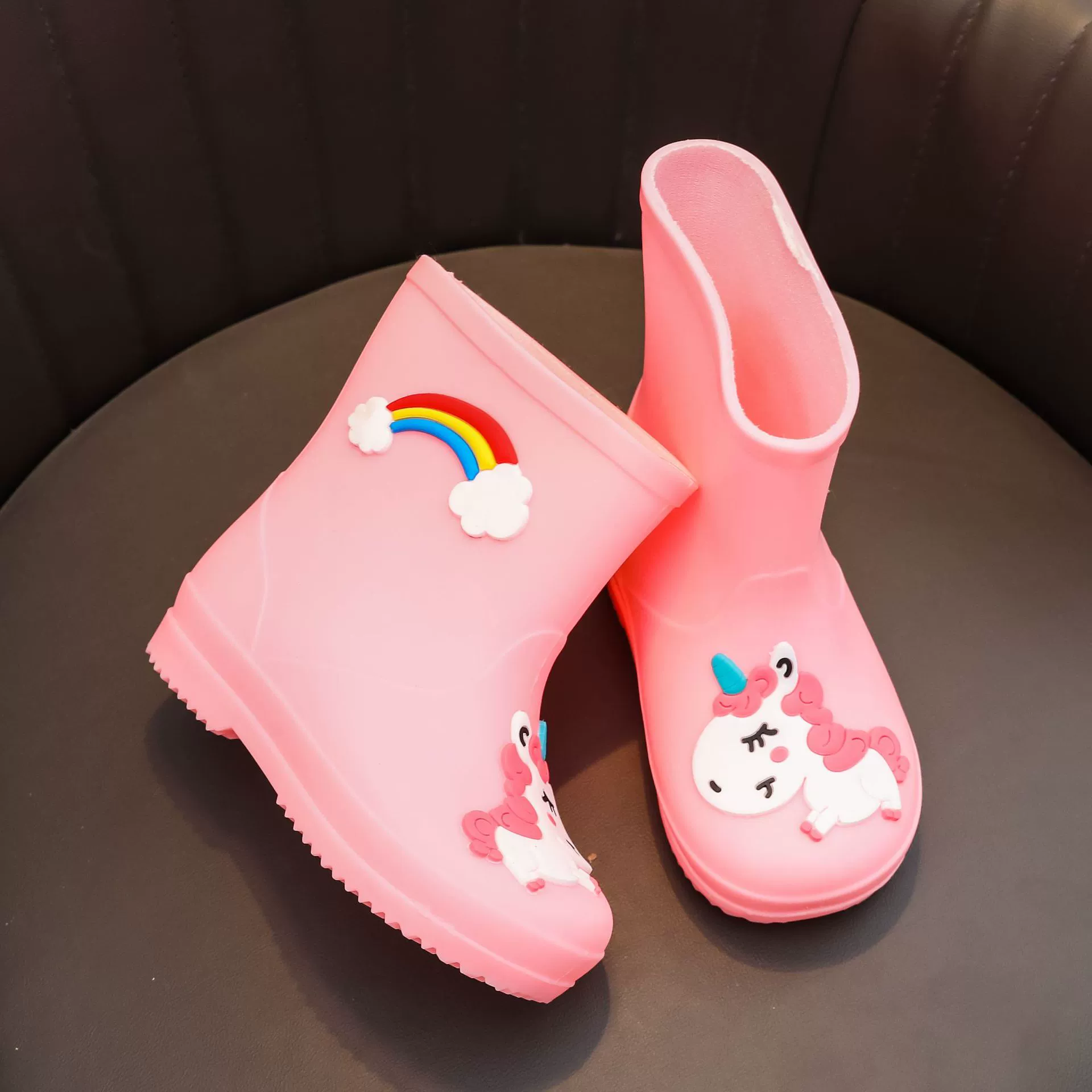 Детские дождевые сапоги милые школьники 1-7 лет дождевые сапоги малыши мультфильм водяной обуви единорог ребенок водонепроницаемый и нескользящий