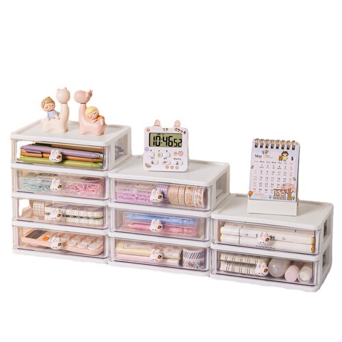 Cute desktop stationery storage box student drawer-type sundry organizer cabinet cosmetics hair accessories desk storage rack