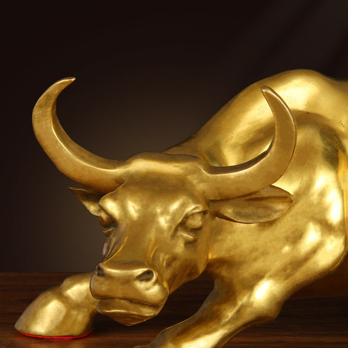 Good brass Wall Street copper bull ornaments prosperous market Taurus zodiac bull stock market bull opening handicrafts manufacturer wholesale