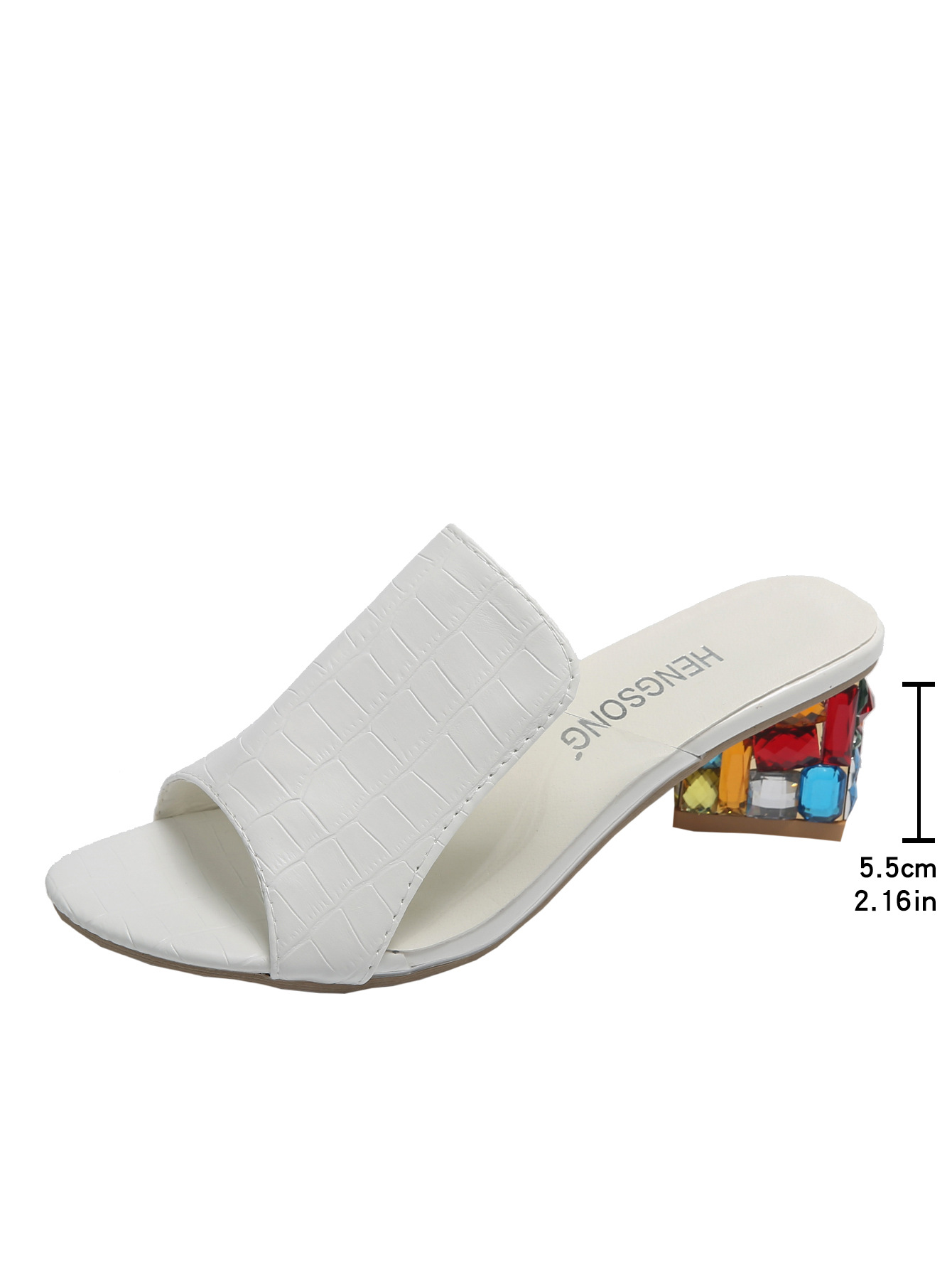 Women's Chunky Heel High Heels Summer plus Size Color Block Slip on Sandals Comfortable Casual Party Wedding Shoes_vogvips.com
