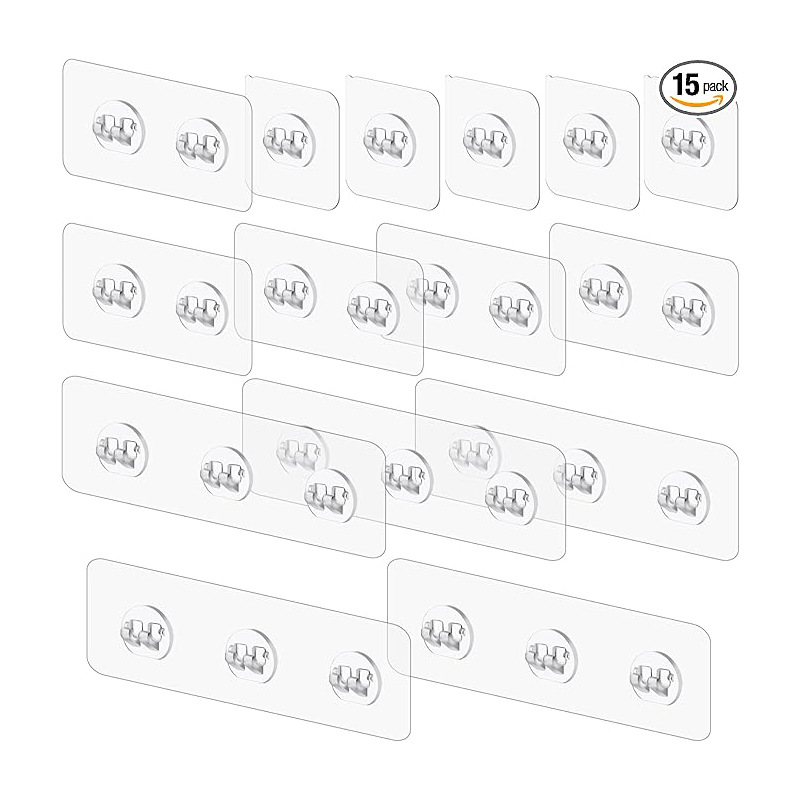 Amazon venta caliente fuerte gancho adhesivo paquete combinado bolsa con cremallera baño transparente estante de cocina parche extra grueso