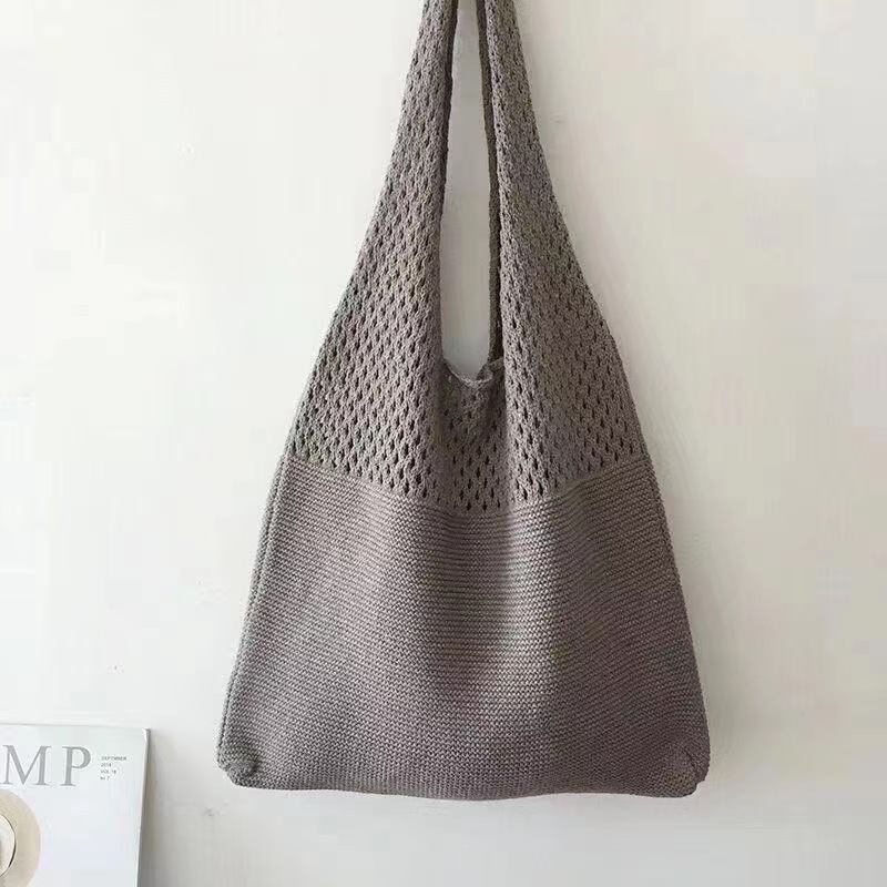 2022 verano nuevo estilo coreano bolsa de malla bolso de compras malla hueco bolsa de playa bolso de hombro de las mujeres