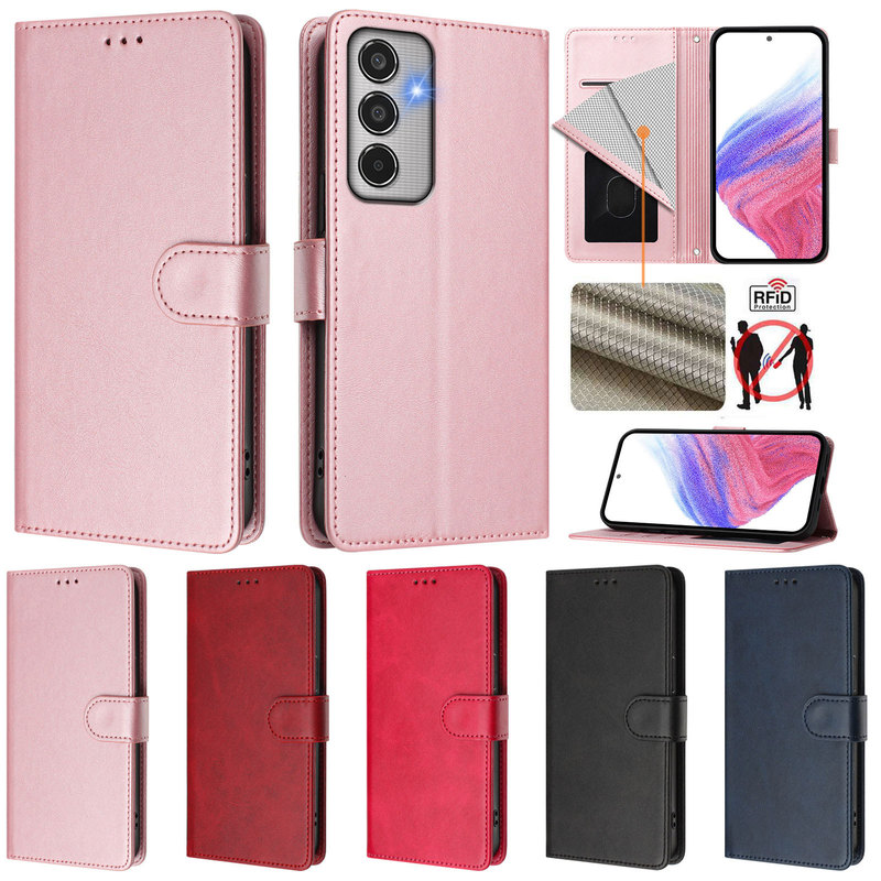 Suitable for Samsung M35 5G Business Solid Color Wagner Mobile Phone Leather Case A16 Flip Wallet Card Anti-theft Brush