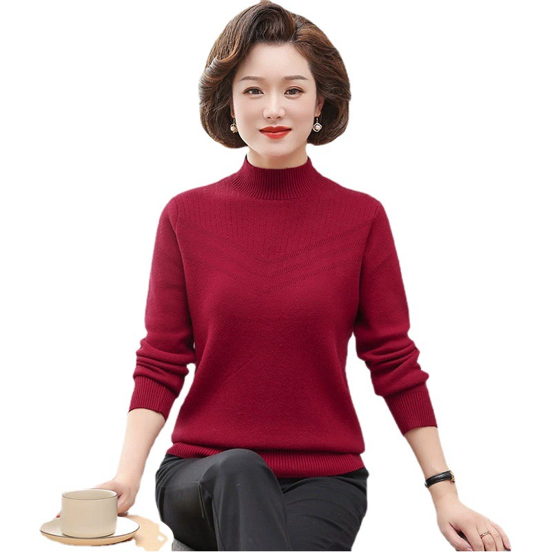 Зимняя одежда для мам, цельный флисовый свитер для женщин среднего возраста, теплый внутренний слой для женщин среднего и пожилого возраста, утепленный флисовый базовый слой.