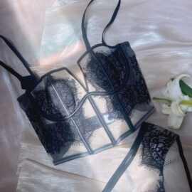 鱼骨胸衣马甲法式文胸抹胸内衣蕾丝吊带背心女调整型可外穿礼服