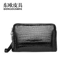 25工厂批发鳄鱼肚皮小号双拉密码锁手夹包真皮男士商务出行手拿包