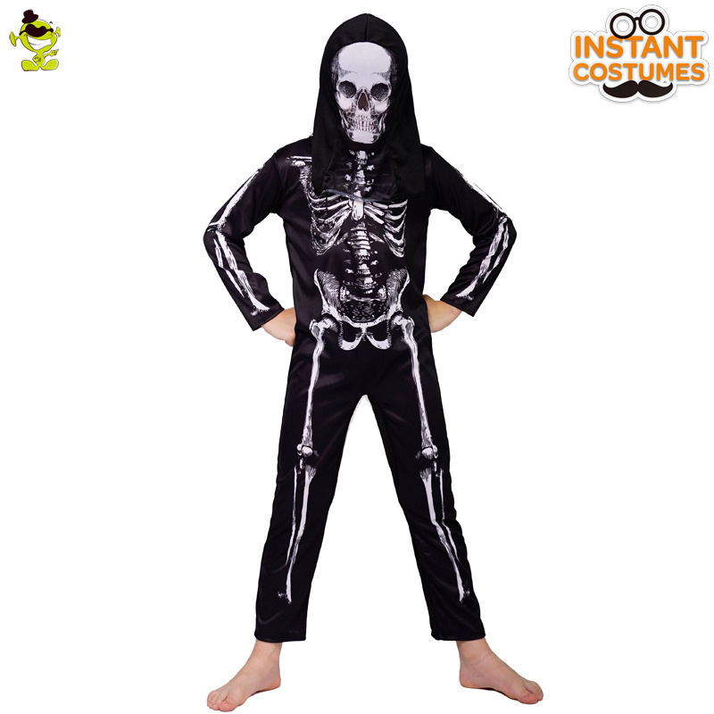 De Halloween 3D digital de los niños traje del cráneo los hombres niño fantasma hueso horror partido rendimiento Cosplay