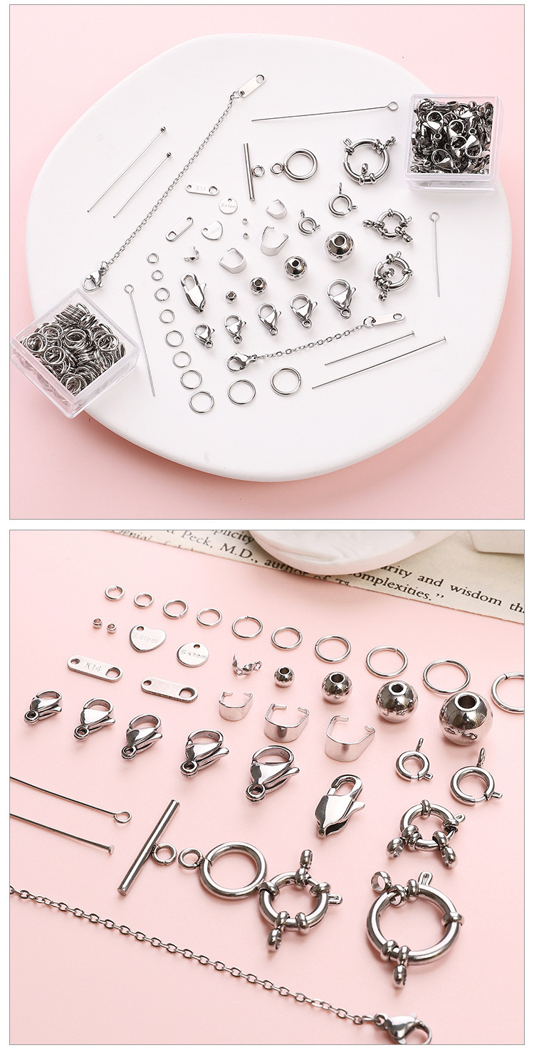 3g Weight Extension Chain, Open Jump Rings, Lobster Clasp Jewelry Making Type Diameter 10mm, Diameter 4mm, Diameter 8mm Jewelry Making Size DIY Jewelry Accessories Classification 1 Set Quantity 201 Stainless Steel Material Geometric Pattern Simple Style Style 1 Set Diameter 10mm Diameter 4mm Diameter 8mm 201 Stainless Steel Geometric Extension Chain Open Jump Rings Lobster Clasp