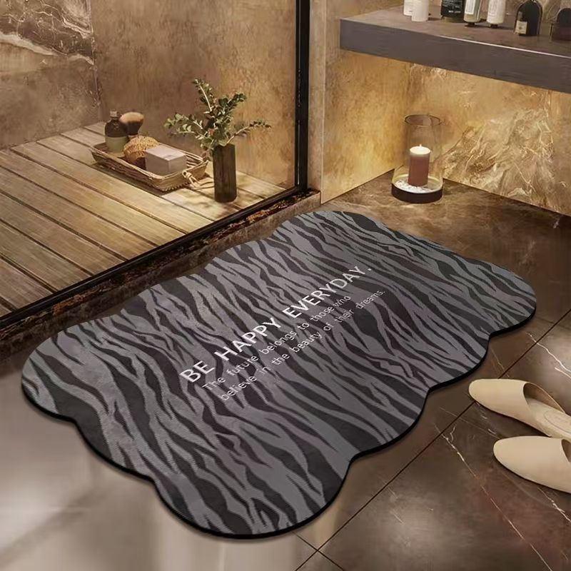 Leopard Print Diatomaceous Earth Bathroom Mat Non-slip Quick-dry_voghion.com