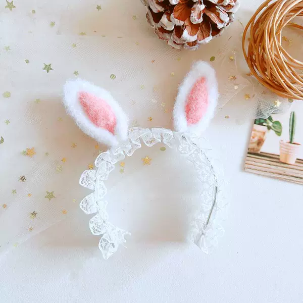 Lace rabbit hair hoop