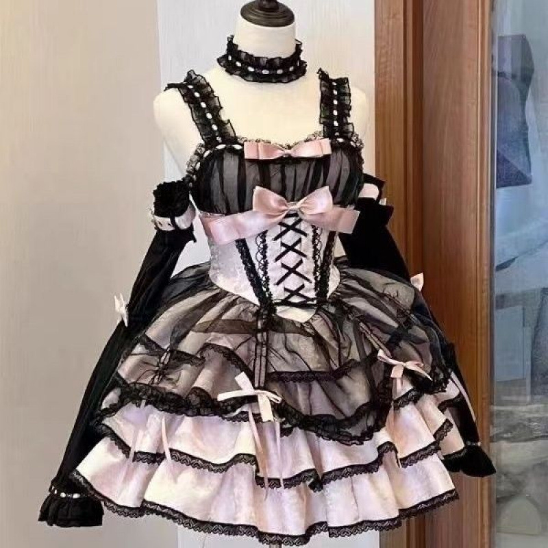 ローズスポット執事JSKサブカル甘辛純情優しいバレエ風ロリータドレス|undefined
