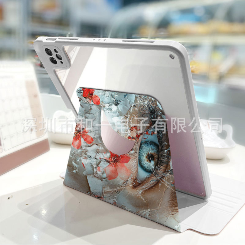 犬の絵カスタマイズされた 30% オフ 360 度回転タブレット保護カバー Apple iPad に適したペンスロット付きスリープウェイク|undefined