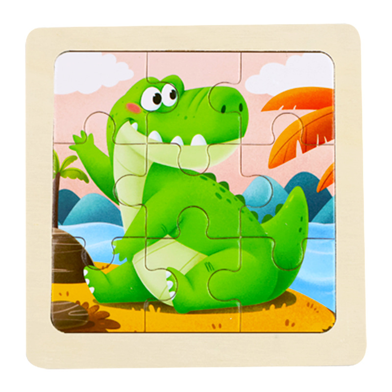 Fábrica directa de niños pequeños 9 piezas de dibujos animados de madera plano rompecabezas puzzle puzzle juguetes de educación temprana para bebés image 8