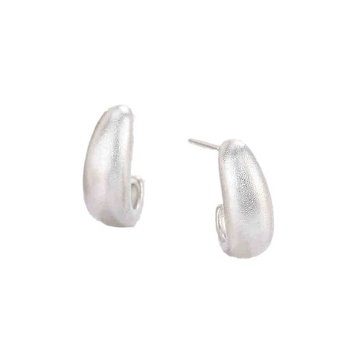 C-shaped water drop earrings Korean style simple high-end fashion earrings niche frosted Lars commuter all-match ear jewelry