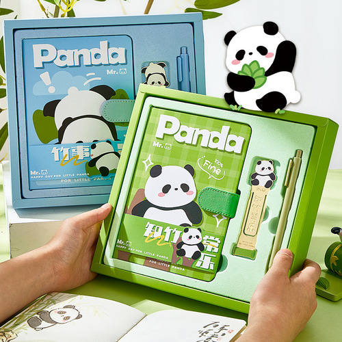 Internet celebrity high-looking handbook gift box set exquisite orange panda notebook bookmark gift box birthday gift notebook