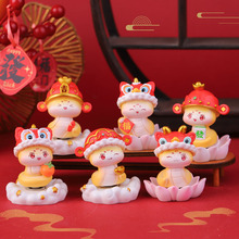 国潮喜庆蛇转钱坤转转乐盲盒手办新春礼品家居电视柜桌面摆件批发