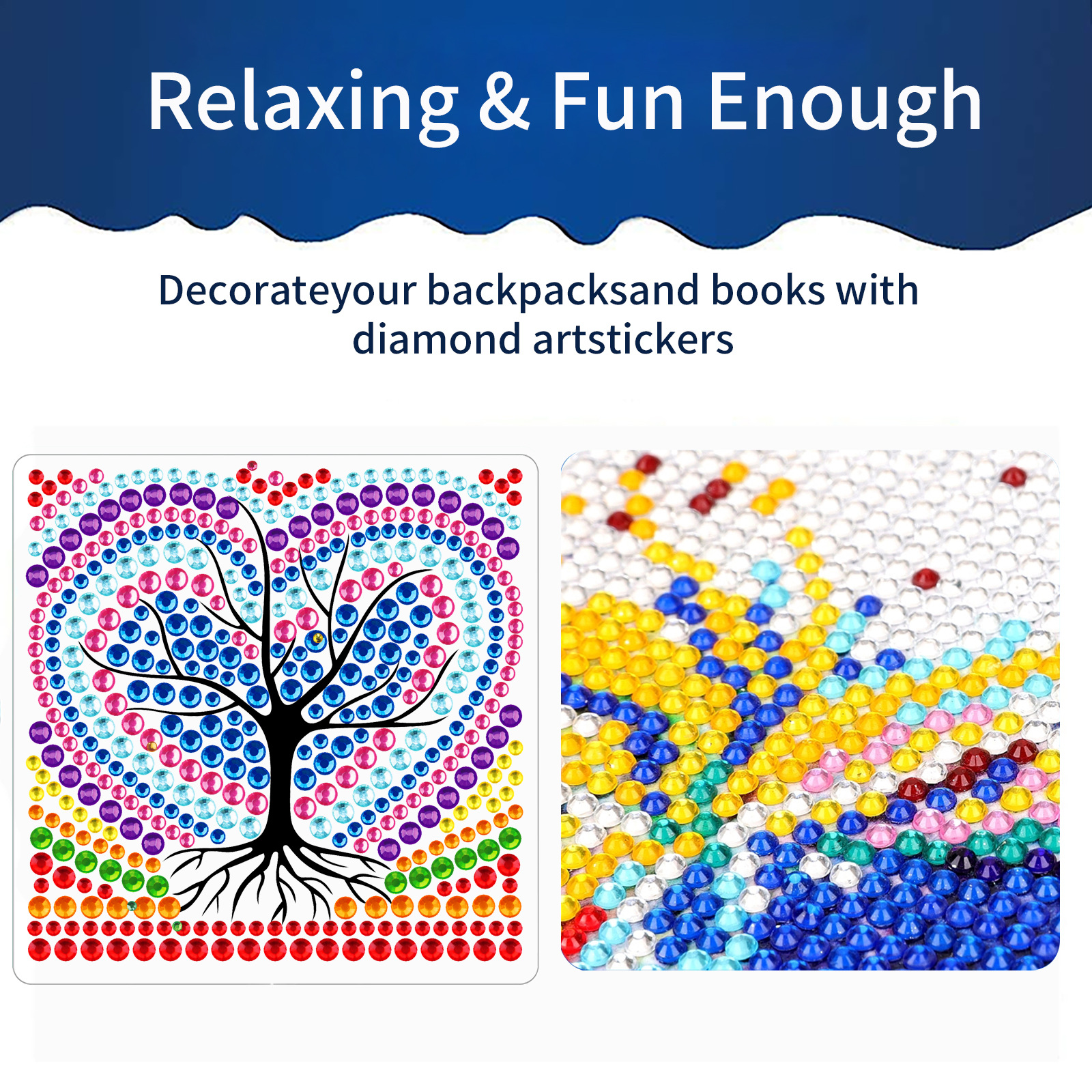 Los mejores dibujos animados arco iris mariposa delfín dibujo de diamantes pegatinas DIY pegatinas de mampostería para niños hechos a mano cristal brillante diamante