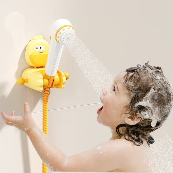 Caidie Little Yellow Duck Shower Bracket Suction Cup Type Baby Bath No-Drill Shower Head Holder Rack