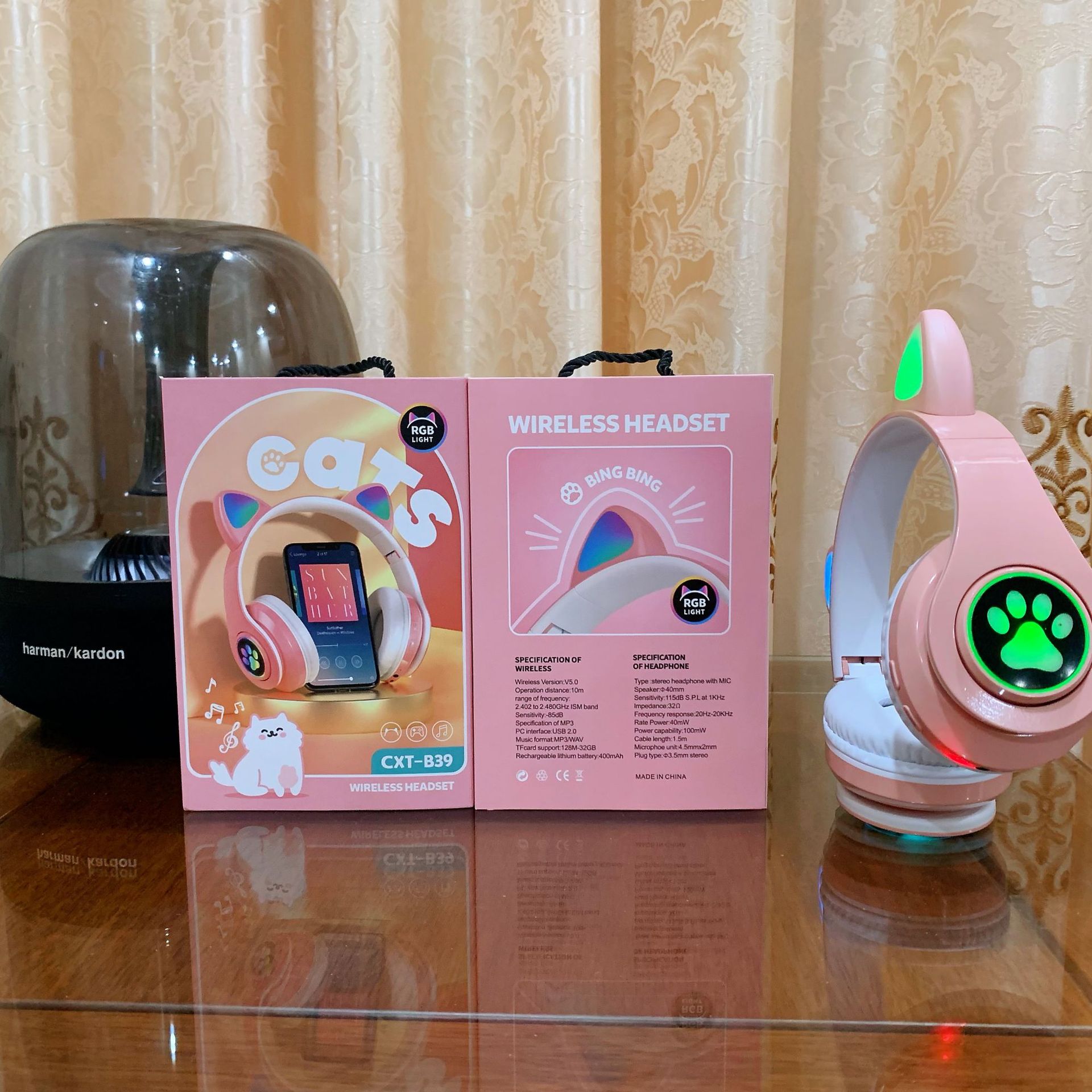 Transfronterizo en stock suministro B39 oreja de gato auriculares Bluetooth plegable auriculares estéreo auriculares inalámbricos al por mayor