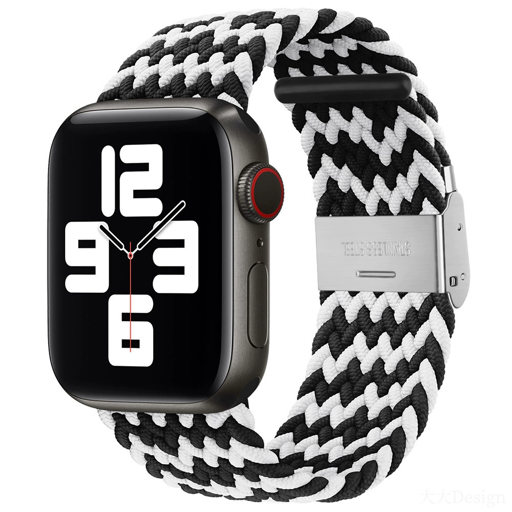 Совместимо с Apple Watch 5-6-7-8-9-10 поколения Snap-on нейлоновый плетёный ремешок iWatch S10 регулируемый браслет