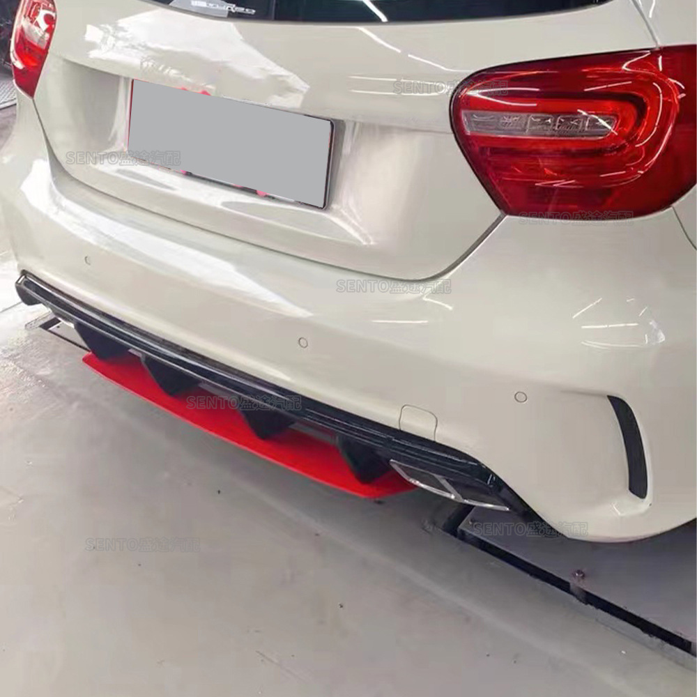 Suitable for 2013-2018 Mercedes-Benz A- Class W176 rear lip with tail throat modified rear lip spoiler exhaust pipe