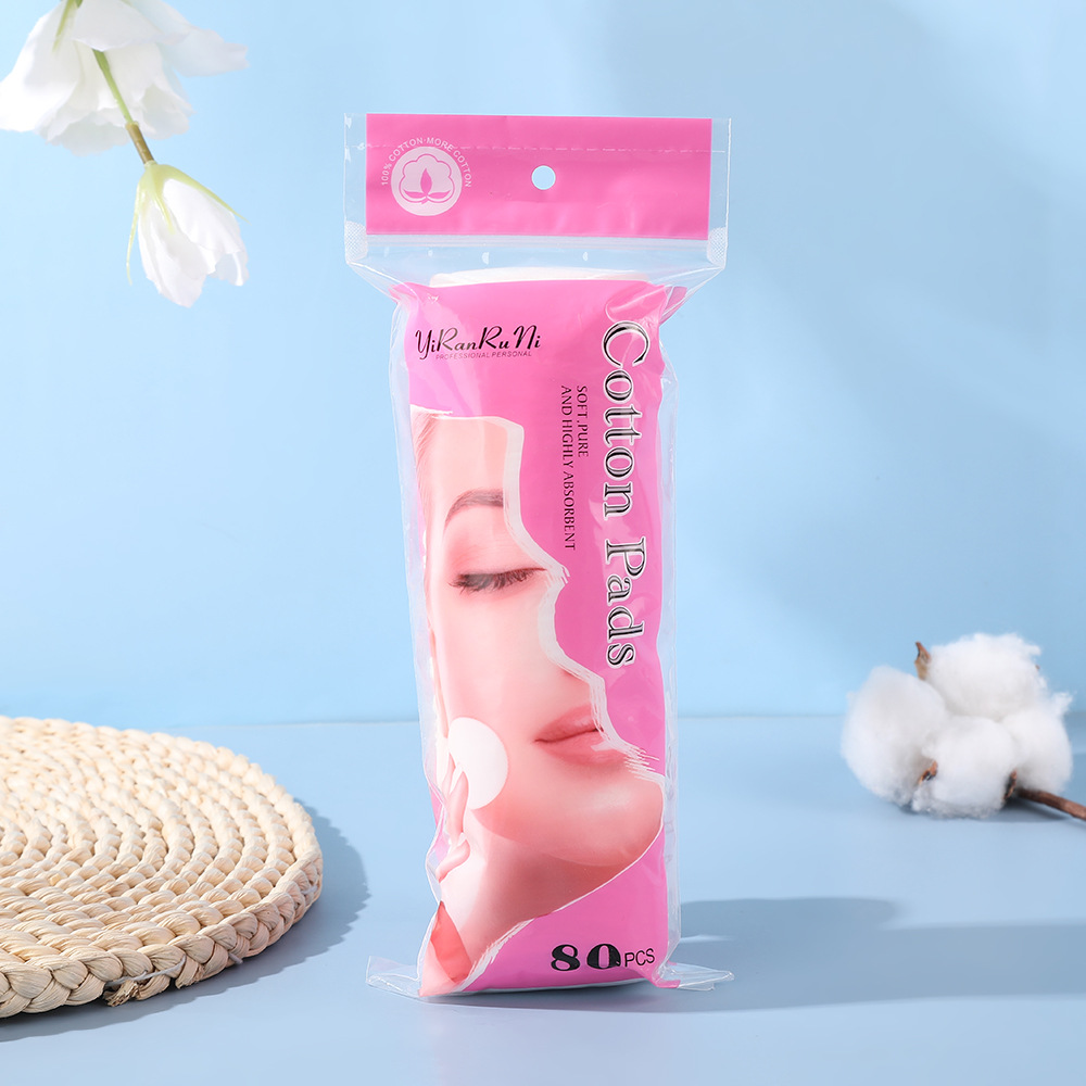 Transfronterizo redondo sin pellizco de algodón húmedo portátil desechable algodón desmaquillaje absorbente de agua de paquete grande espeso algodón de cuidado de la piel