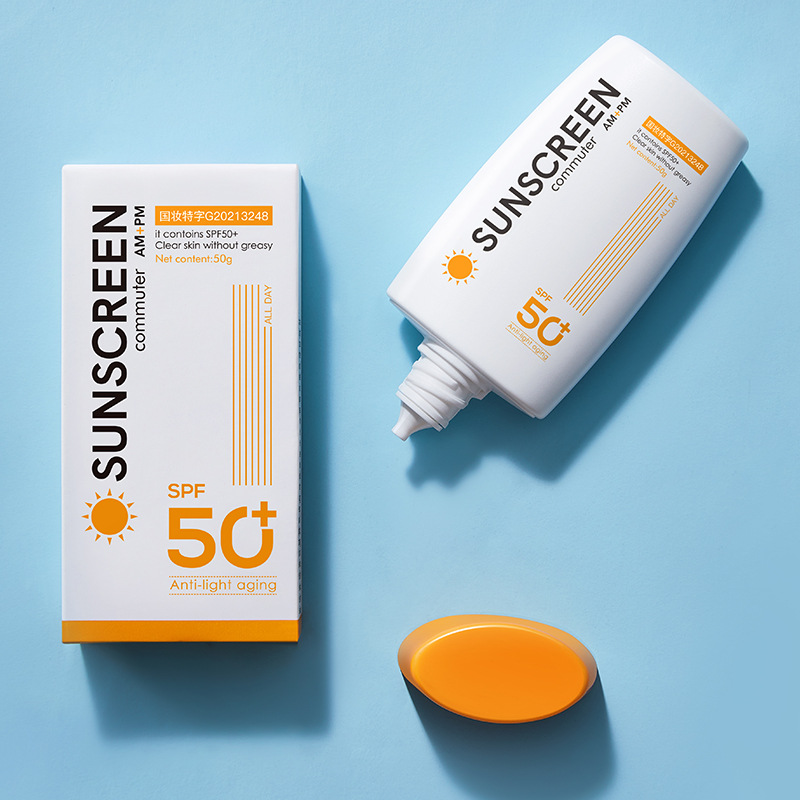 SPF50+ Sunscreen 48g UV Protection Face Sunscreen Whey Refreshing Moisturizing Student Isolation Sunscreen Wholesale