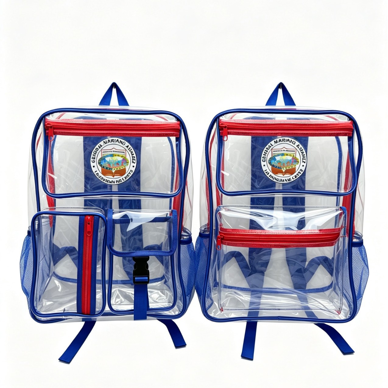 Transparent backpack, wear-resistant PVC school bag, color-blocked handbag, school backpack for primary and secondary school students, large-capacity travel bag