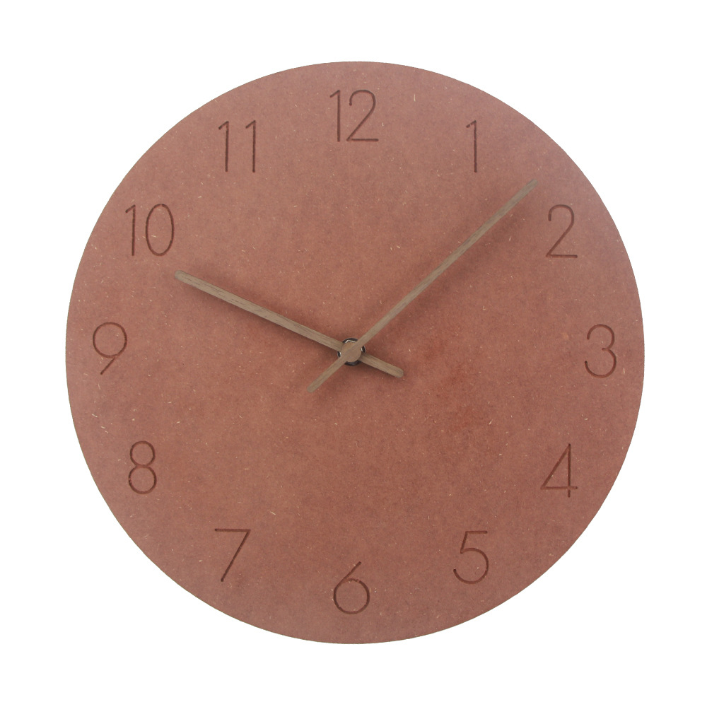 Reloj de estilo europeo del norte español extremadamente simple reloj de pared de madera reloj de madera sala de estar creativa reloj mudo Reloj de pared