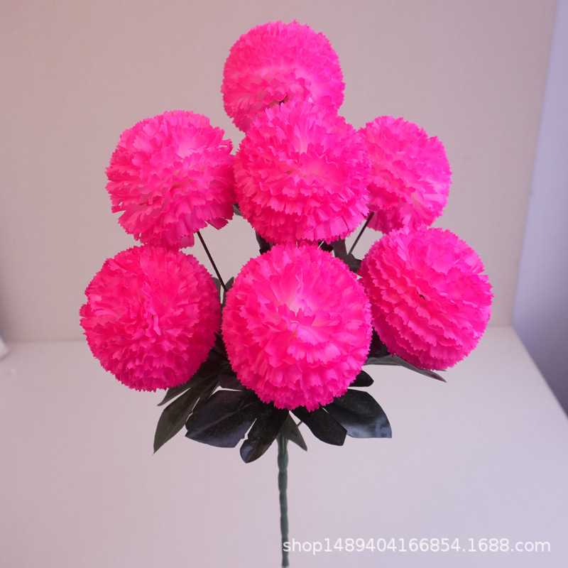 Simulated 7-Head Large Flower Ball Handmade Silk Cloth Home Decoration Wedding Photography Props Fake Flowers Artificial Flowers Wholesale