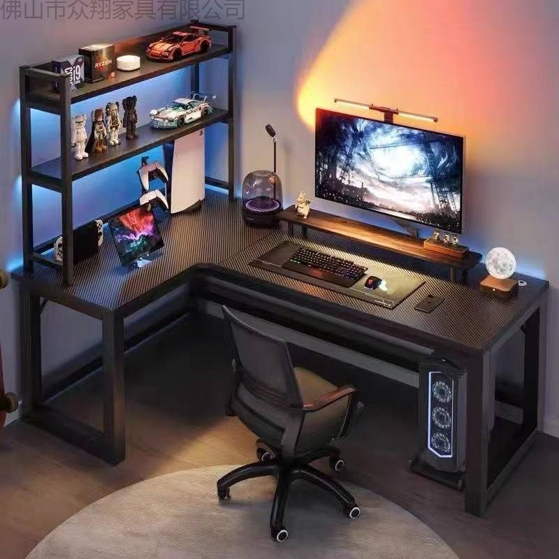 E-Sports Table Computer Table Corner Table Desktop Home Double Desk Bookshelf Integrated Table Bedroom Corner Desk