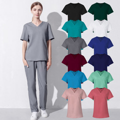 高級手洗い服女性口腔医師作業服弾力ブラシ手服半袖ペット美容病院手術セット