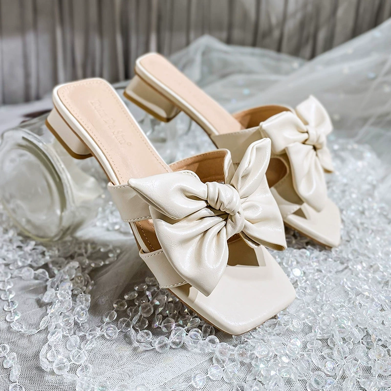 Женские летние босоножки 2025 года, новый французский стиль, квадратный носок, высокий каблук, размер 41-43