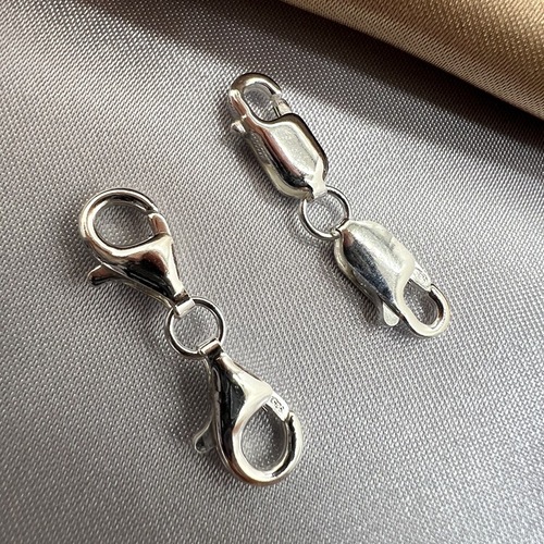 s925 sterling silver double-ended spring square buckle lobster drip buckle safety connection extended DIY necklace bracelet buckle accessories