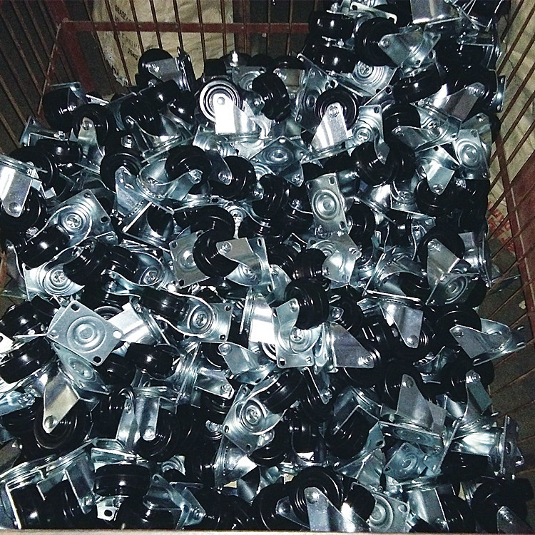 厂家直供1.5寸2寸2.5寸3寸静音实心橡胶脚轮1寸1.25寸割草机轮厂