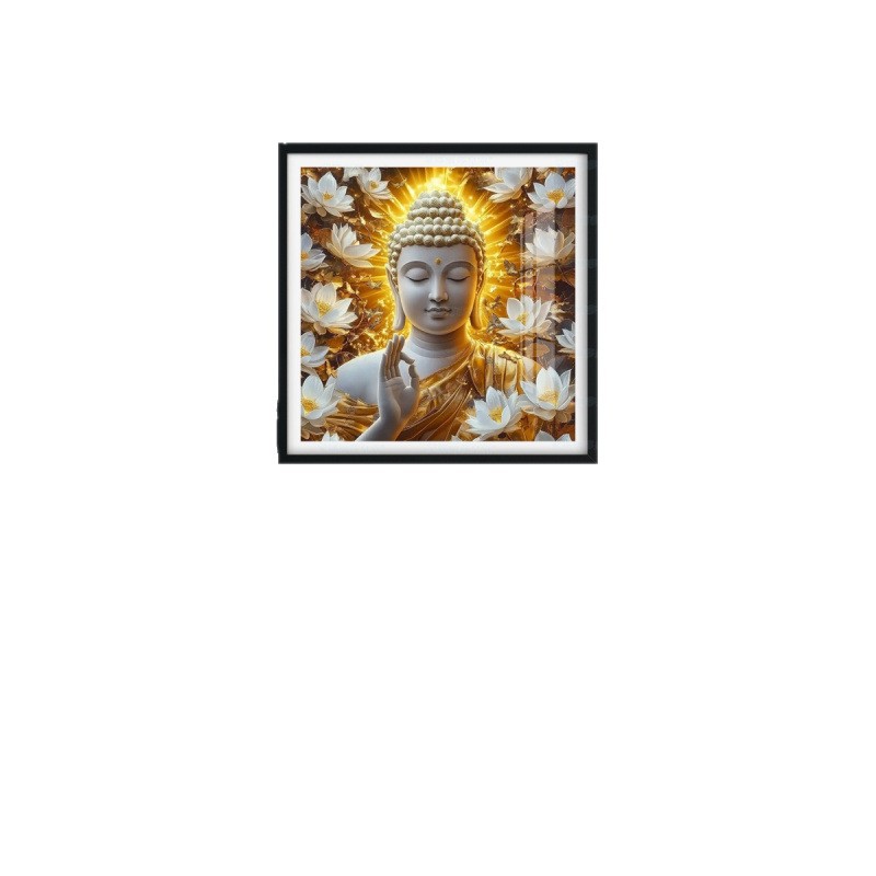 [Algodón importado] Mona Lisa Real Dorado Buda Nuevo estilo de Buda Nuevo estilo chino bordado de cruz image 5