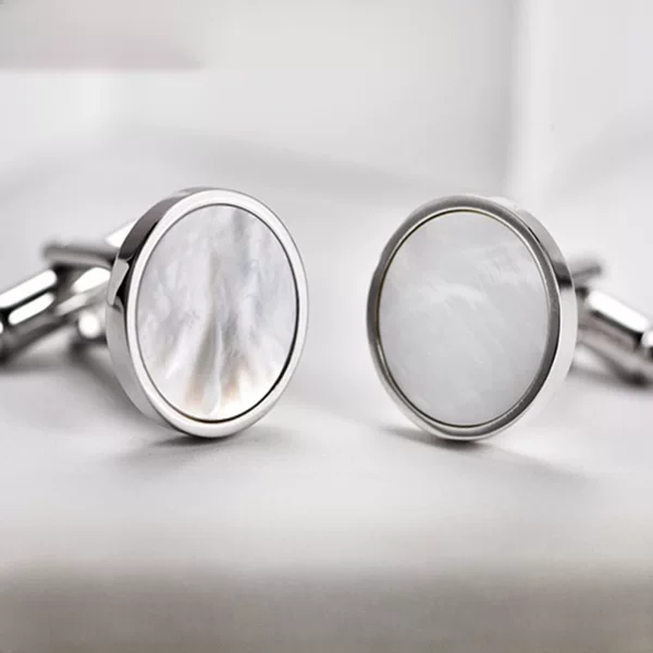 High-end men's cufflinks round deep sea shell cufflinks set tuxedo dress accessories enamel shirt cufflinks