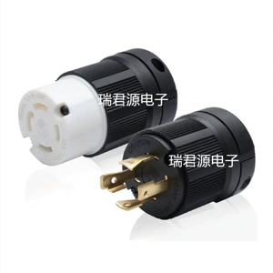 [30A可拆组装式音响四孔可公母对插防松引挂式250V发电机插头插座]