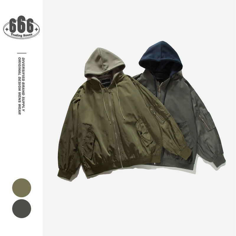 Origteen Original American Retro Bomber Jacket Men's Spring and Autum Trendy Brand Hooded Work Jacket 583 Origteen Original American Retro Bomber Jacket Men's Spring and Autum Trendy Brand Hooded Work Jacket 583