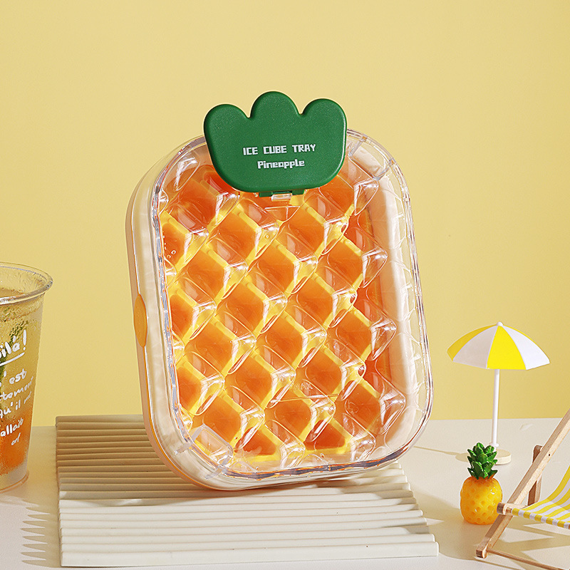 パイナップル製氷皿アイスキューブ型家庭用食品グレード冷蔵庫氷保存アイスボックスアイスキューブ冷凍アイスキューブアーティファクト製氷機|undefined